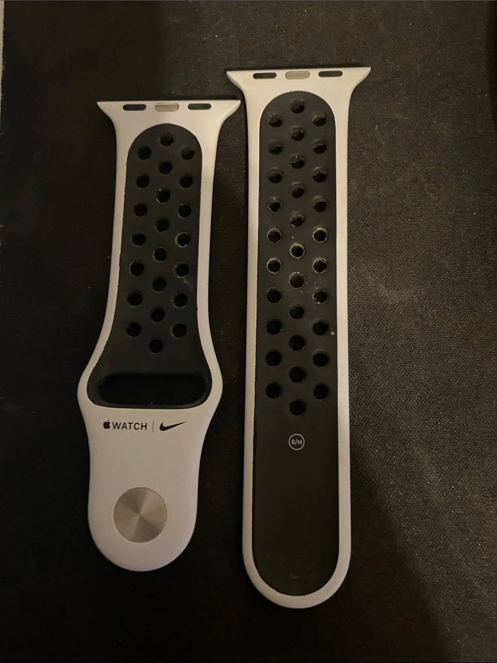 Nike Sport apple Silicone Watch Band - Light Gray with Black Holes